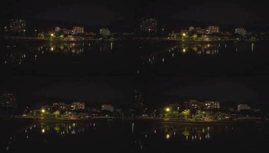 夜晚航拍渔民新村高清在线视频素材下载