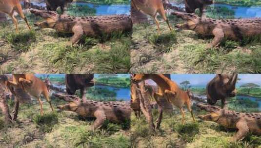 【镜头合集】鳄鱼草原生态标本高清在线视频素材下载