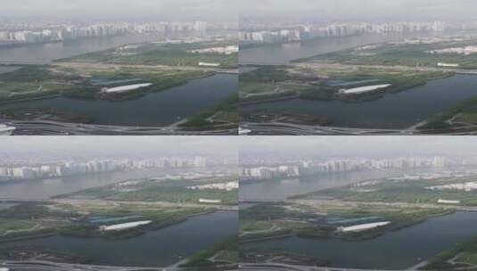 广州二沙岛风光航拍高清在线视频素材下载