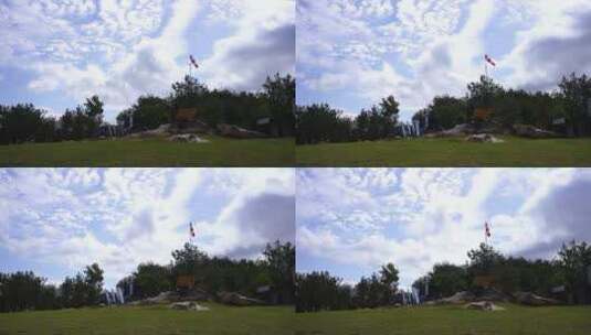 动力滑翔伞 基地 山顶美景 飞行高清在线视频素材下载
