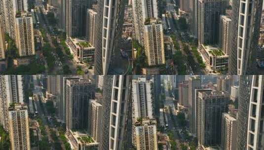 成都市区东大街金融区航拍城市景观高清在线视频素材下载