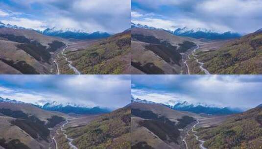 亚拉雪山航拍延时高清在线视频素材下载