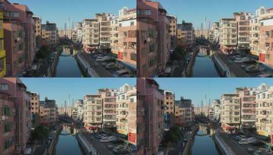 广东省广州市大塘村城市风光航拍高清在线视频素材下载