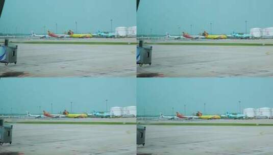 4K实拍机场停机坪上的民航客机高清在线视频素材下载
