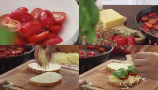 美食三明治制作全过程高清在线视频素材下载