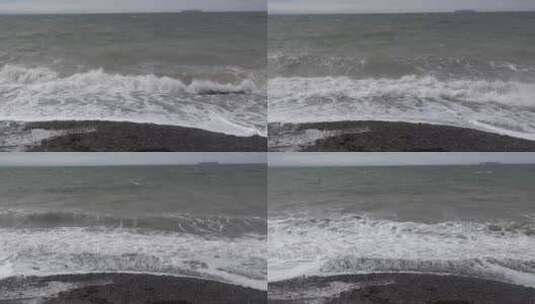 海浪冲击着海岸高清在线视频素材下载