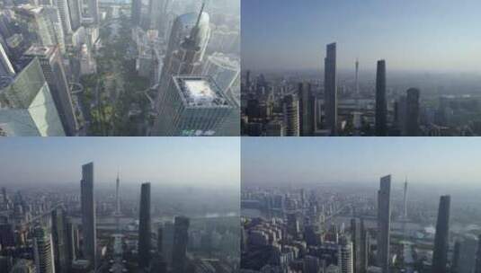 2022广州珠江新城花城广场富力恒大东塔高清在线视频素材下载
