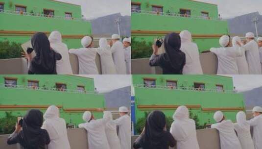 穆斯林男孩在学校学习高清在线视频素材下载
