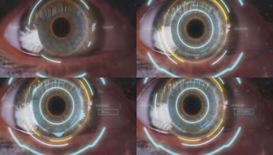 生物识别眼球的特写镜头高清在线视频素材下载