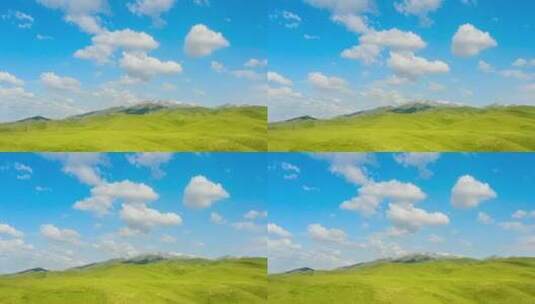 航拍新疆蓝天白云下的山脉高清在线视频素材下载