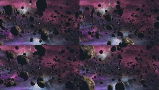 太空中的陨石群高清在线视频素材下载