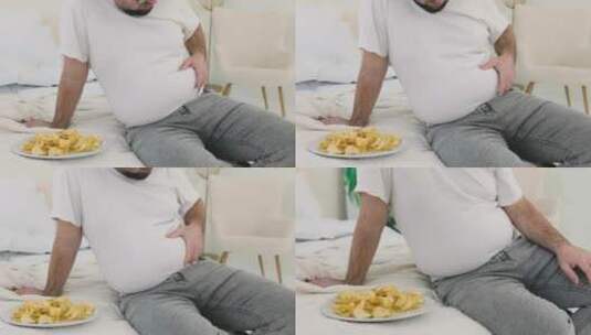 肥胖人群 油炸食品高清在线视频素材下载