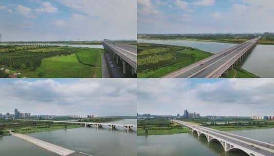 石家庄正定岔河滹沱河湿地高清在线视频素材下载