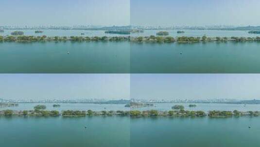 杭州西湖苏堤航拍延时高清在线视频素材下载