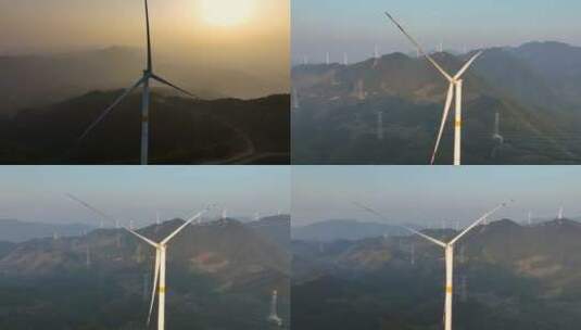 清远佛冈独王山电力风车航拍2高清在线视频素材下载