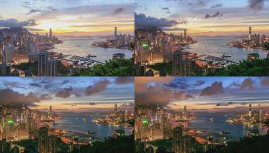 香港城市航拍延时高清在线视频素材下载