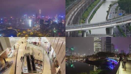 深圳城市宣传片 繁华的深圳街头交通人群穿行 视频合集高清在线视频素材下载
