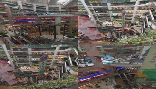 竖屏拍摄广州正佳广场人流城市商业综合体高清在线视频素材下载