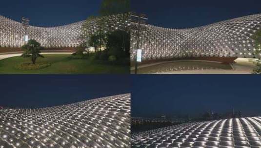 杭州奥体中心、游泳馆夜景-09高清在线视频素材下载