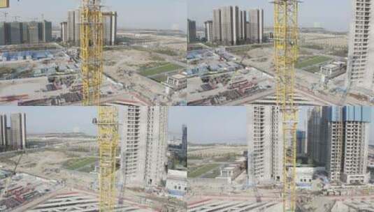 塔吊 塔身 工地 建筑施工 御2PRO D-LOG高清在线视频素材下载