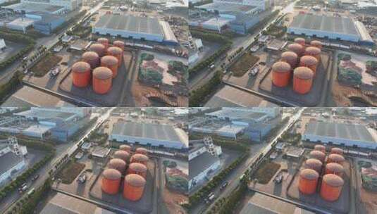 航拍漳州港重工业化工石油仓储存储罐高清在线视频素材下载
