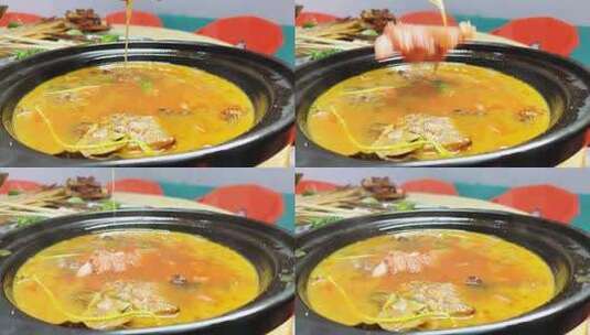 鱼肉加工鱼头汤特写美食材广告火锅视频素材高清在线视频素材下载