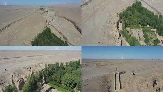 西北甘肃 荒野郊外 4K航拍高清在线视频素材下载