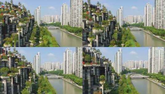 上海市 普陀区 苏州河  大洋晶典天安千树高清在线视频素材下载