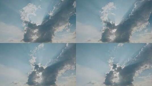 阳光云层丁达尔光效高清在线视频素材下载