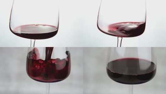 品红酒倒红酒醒酒红酒滴高脚杯高清在线视频素材下载