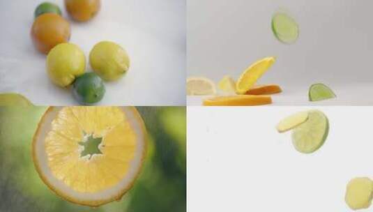 落入水中的柠檬高清在线视频素材下载
