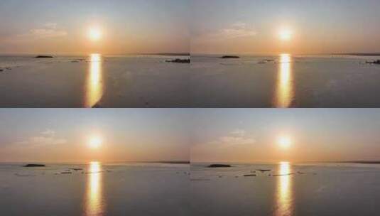 4K唯美海上日落日出航拍高清在线视频素材下载