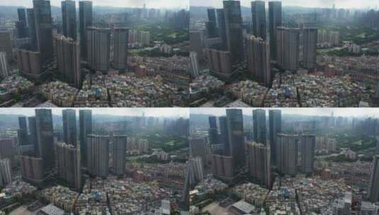 深圳城中村城市高楼建筑航拍高清在线视频素材下载