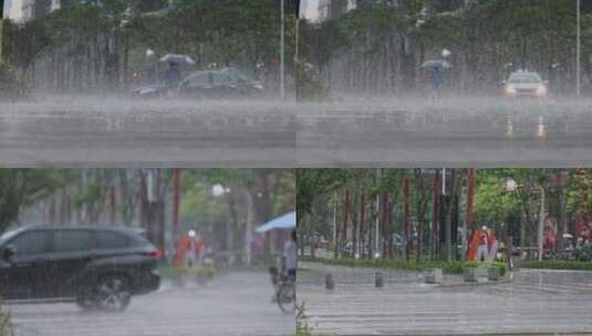 雨中城市高清在线视频素材下载