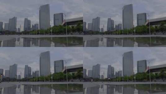 2023雨后广州珠江新城建筑群高清在线视频素材下载