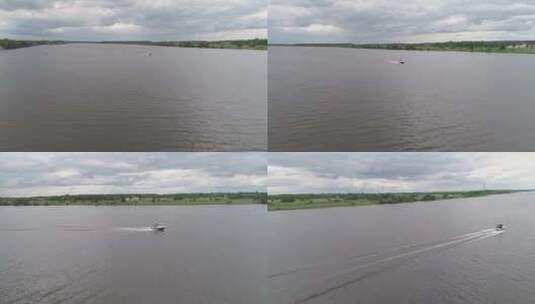 河上的摩托艇高清在线视频素材下载
