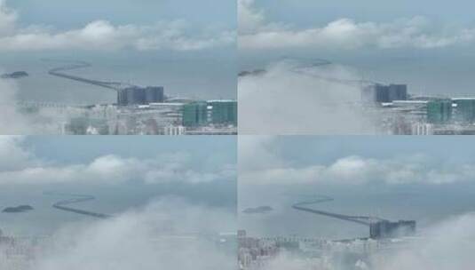 中国珠海市香洲区港珠澳大桥高清在线视频素材下载