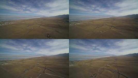 青海湖高原公路天空冰湖高清在线视频素材下载