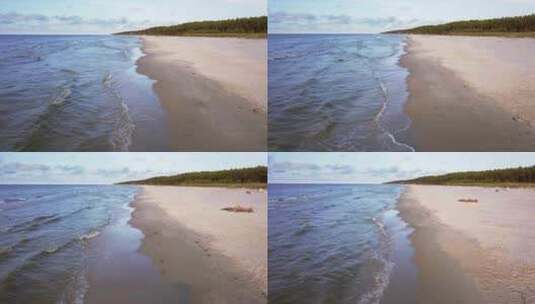 沙滩上的海浪高清在线视频素材下载