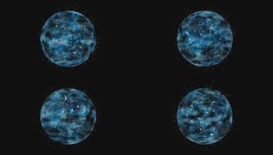 科技点线粒子蓝色能量球带透明通道高清在线视频素材下载