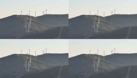 山坡上的风车高清在线视频素材下载