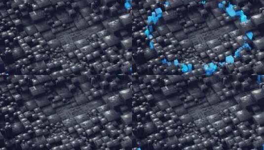AI科技感芯片电路蓝色扩散高清在线视频素材下载