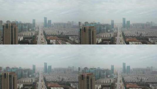 航拍武汉关山大道城市建筑高清在线视频素材下载