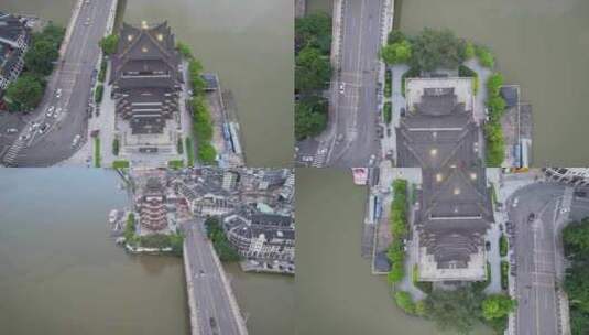4K广州地标惠州合江楼航拍视频高清在线视频素材下载