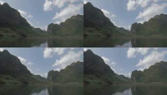 游客乘船游览越南长安的风景高清在线视频素材下载