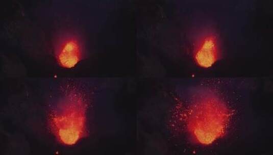 火山岩浆喷发高清在线视频素材下载