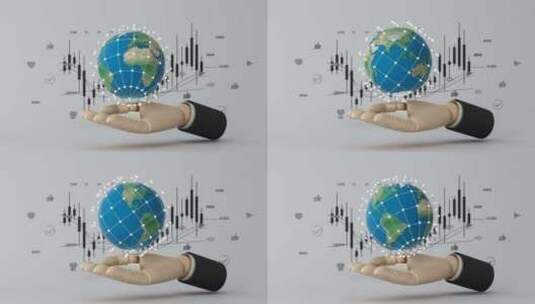 手掌托起地球和信息技术的迭代升级高清在线视频素材下载