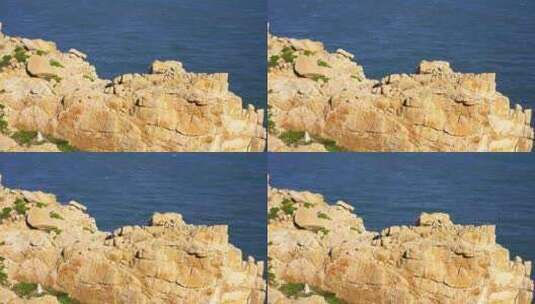 海边悬崖俯拍海岛海岸线岛屿大海岸边岩石高清在线视频素材下载