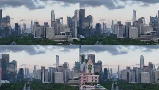 深圳深南大道绿色城市和福田CBD金融中心高清在线视频素材下载