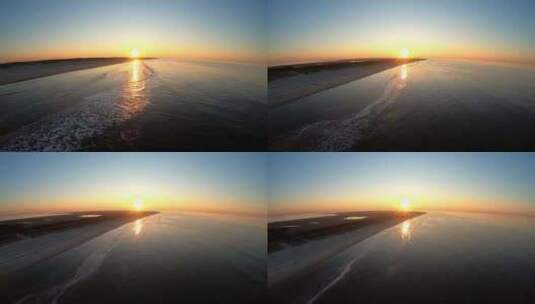 4K-美丽的超广角海边日出高清在线视频素材下载